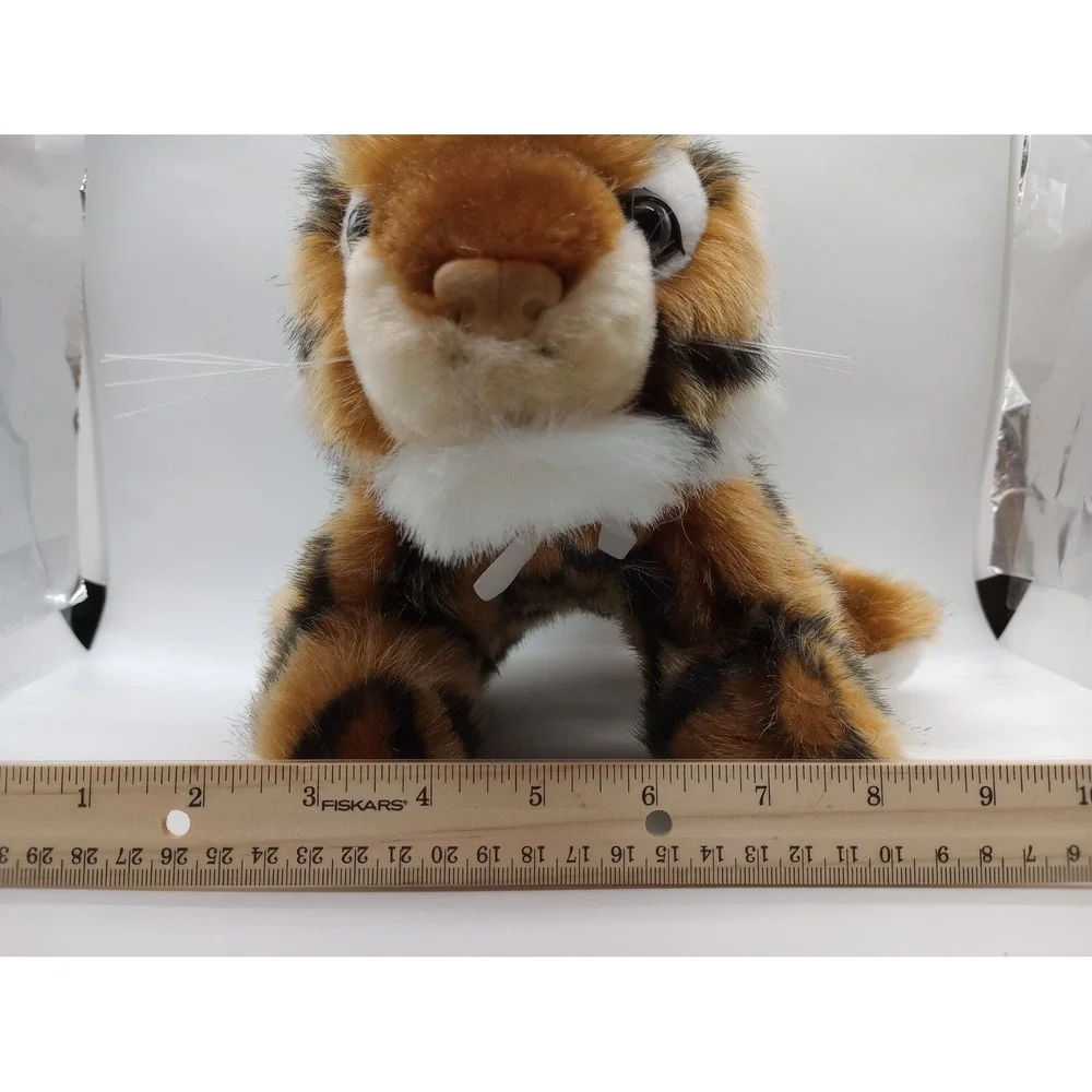Plush Tiger Stuffed Animal Orange Black Striped Chinese Good Fortune Paw 11 inch
